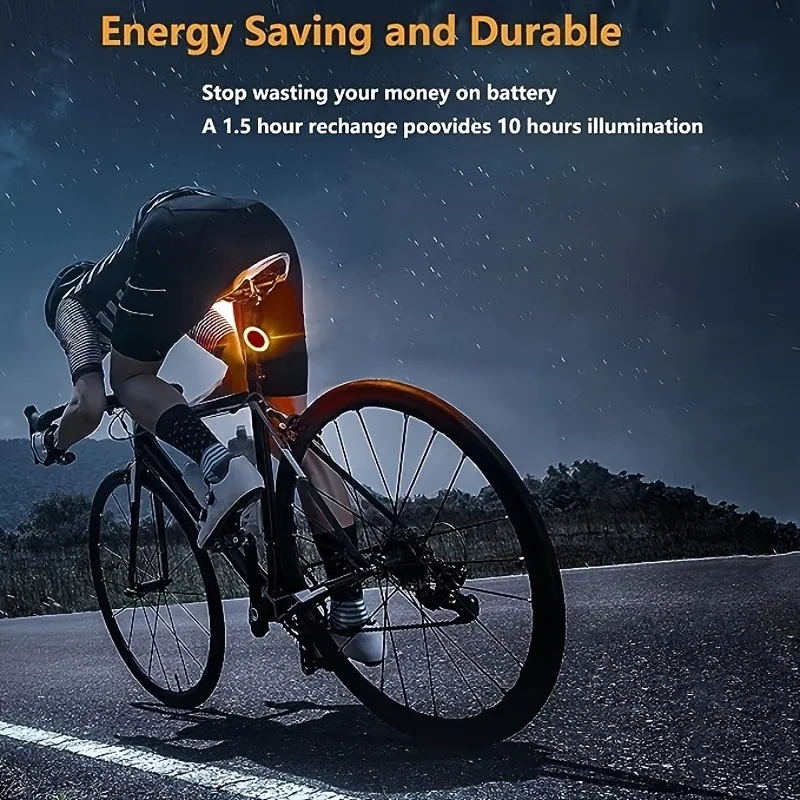 دراجة الضوء الخلفي أضواء الدراجات وسائط الإضاءة المتعددة USB شحن Led فلاش الذيل أضواء خلفية ملحقات الدراجة