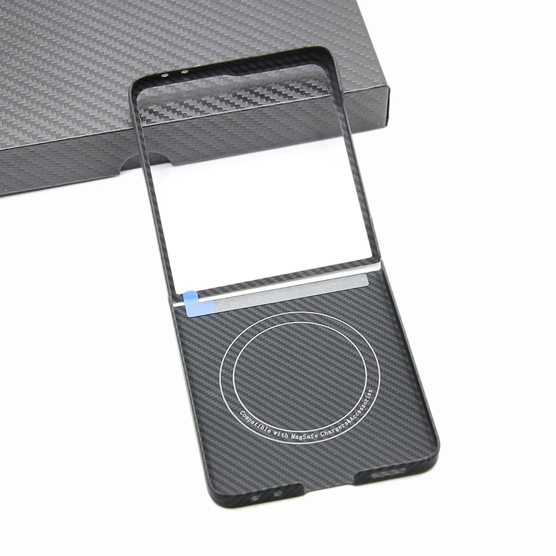 

ZXKE True Fiber Case For Samsung Galaxy Z Flip7 Embedded Iron Sheet Magnetic Car Support Magsafe Aramid Fiber Shell