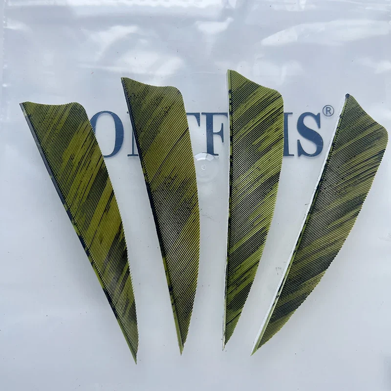 25Pcs 3 Inch Arrow Feather Fletching Shield Cut Feather for Arrows Vane Ink Painting Archery Accessories