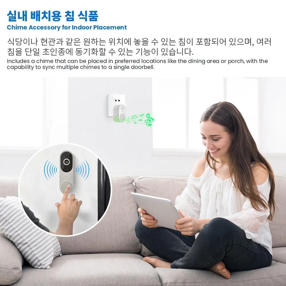 Alphapeach 1080p smart battery door camera