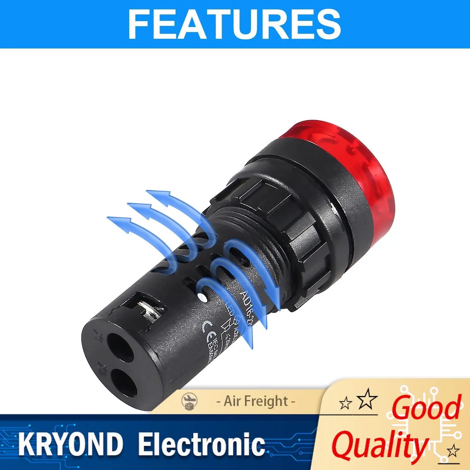 1PC 22mm Flash Signaal Licht Rode LED Actieve Zoemer Piepalarm Indicator Groen Geel AC 12V 24V 110V 220V Paneel Diameter