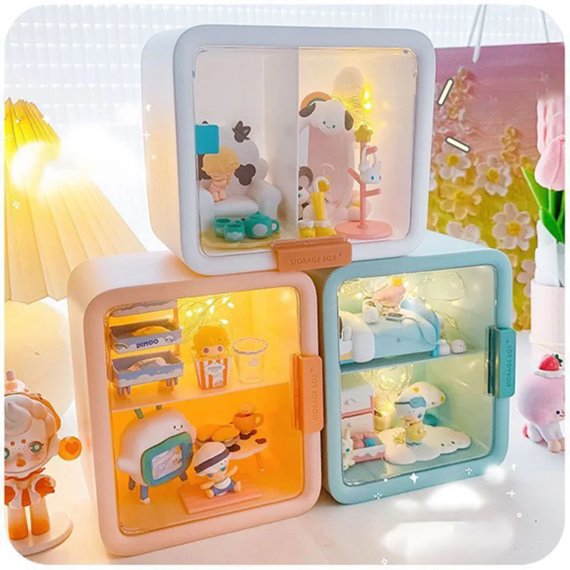 

Small Blind Box House Display Box Clear Figure Model Toy Doll Collection Display Scene Storage Rack Organizer Case for Dimoo