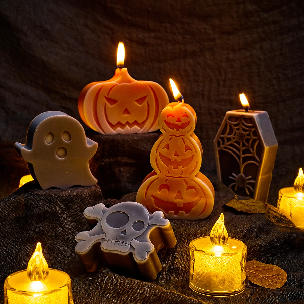 3D ハロウィンシリーズキャンドルモールド DIY スタック - Photography Online のレビューと価格
