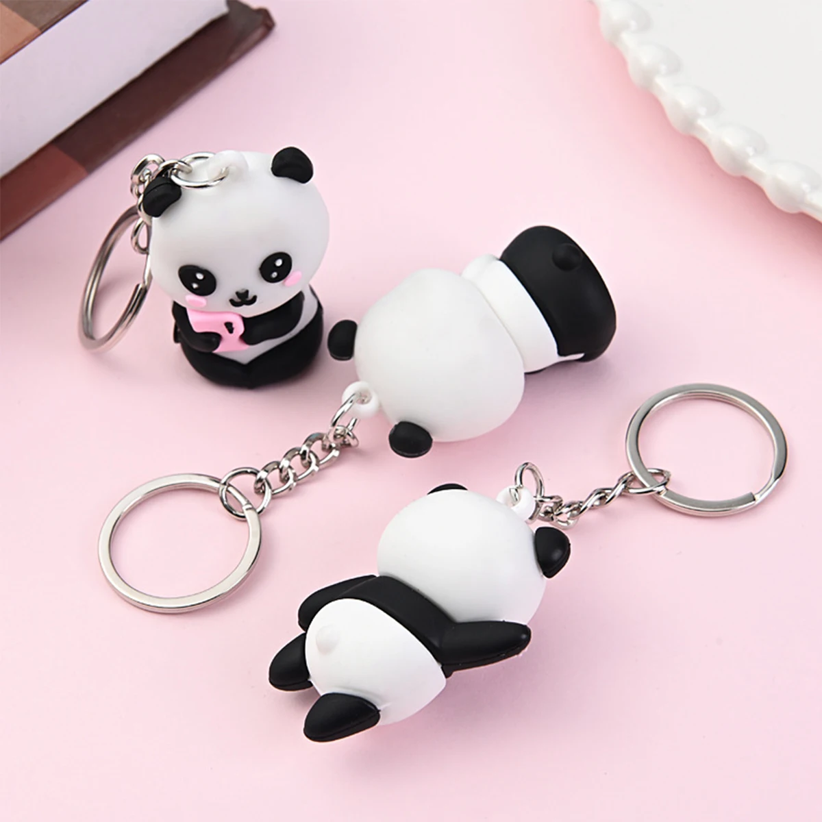 Harong Cute Panda ciondolo portachiavi moda animale portachiavi gioielli regali per bambini donna uomo amici