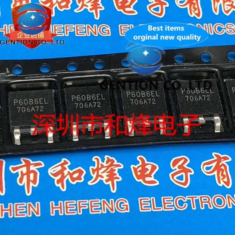 10PCS P60B6EL FET N channel TO-252 60V 60A in stock 100% new and original