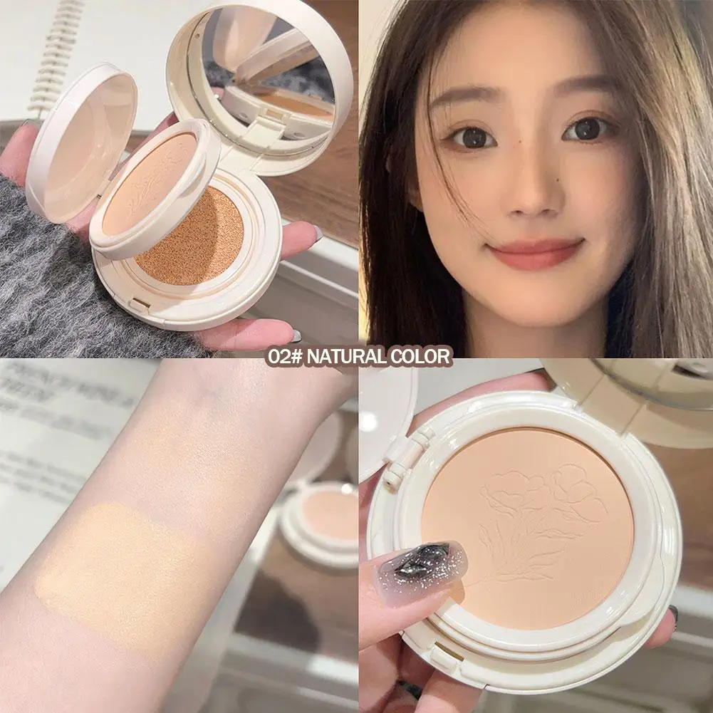 Double-layer Air Cushion Foundation Cream Smooth Silky Setting Powder Palette With Puff All In One Concealer Makeup Cosmetics