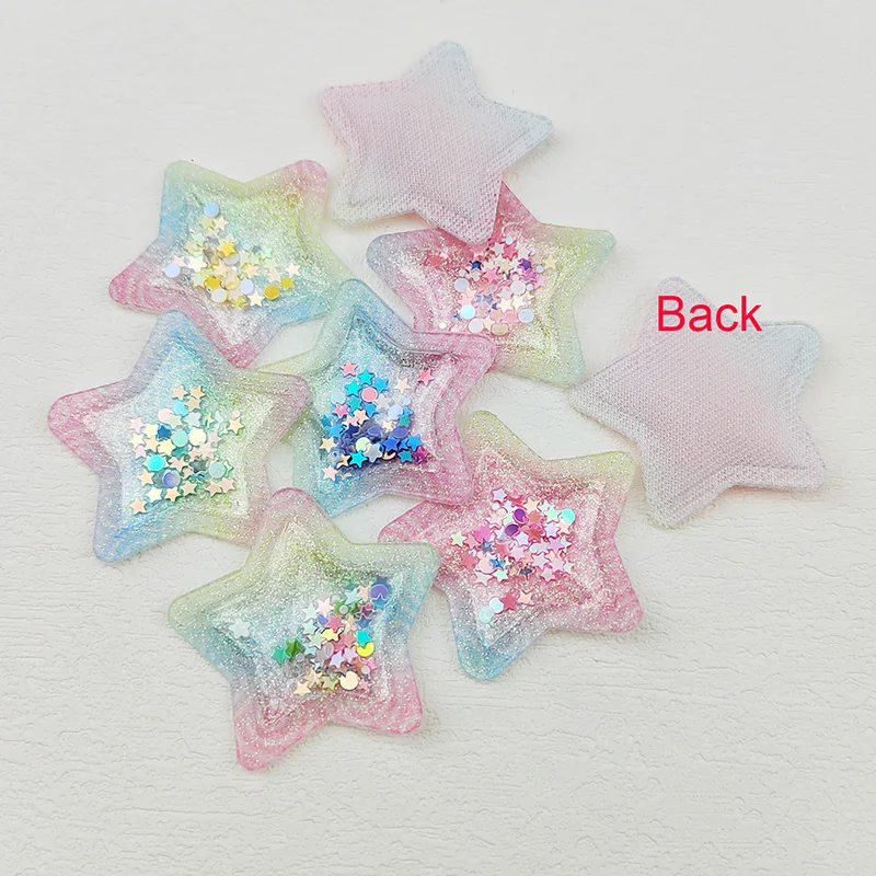 30 pz 4CM colorato trasparente PVC Star Filling shaker Applique per fai da te copricapo tornante fiocco Decor accessori