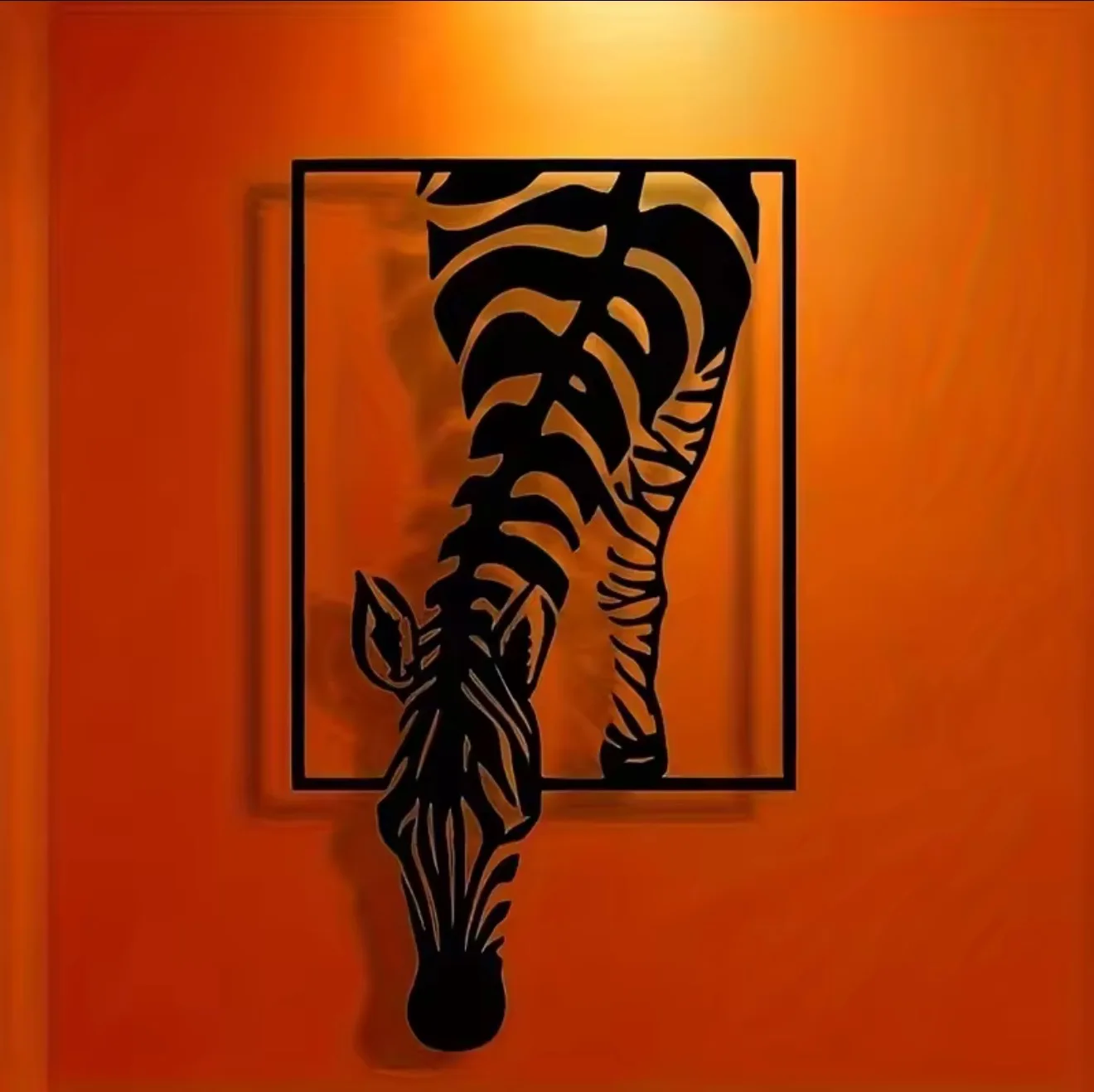 [Modern Zebra Metal Art] Minimalist Zebra Metal Wall Art - Modern Striped Iron Decor |  Animal-Themed Design, Zebra Decor