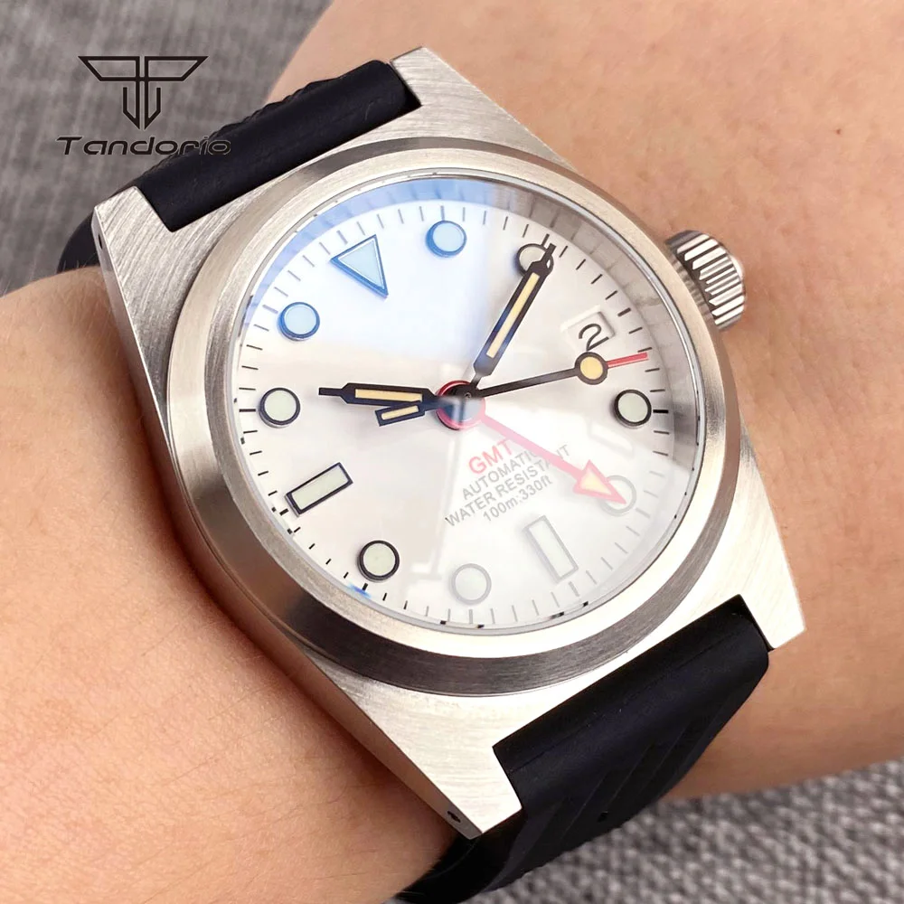 Tandorio AR Sapphire Automatic NH34 Men's 38mm Mechanical GMT Diver Watch Date 20BAR Waterproof Wristwatch Sterile Dial Luminous - Image 3