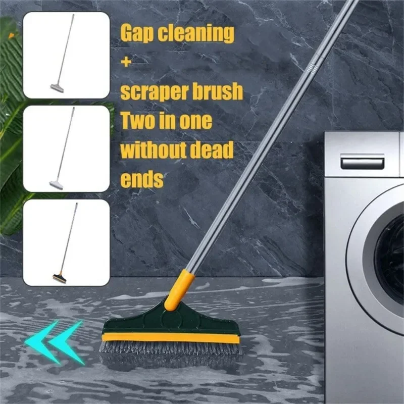 Household Cleaning Brush Floor Scrub Bathroom Cleaning Tools Silicone Scraper Toilet Brush Rotary Brush for Cleaning Tile Tools