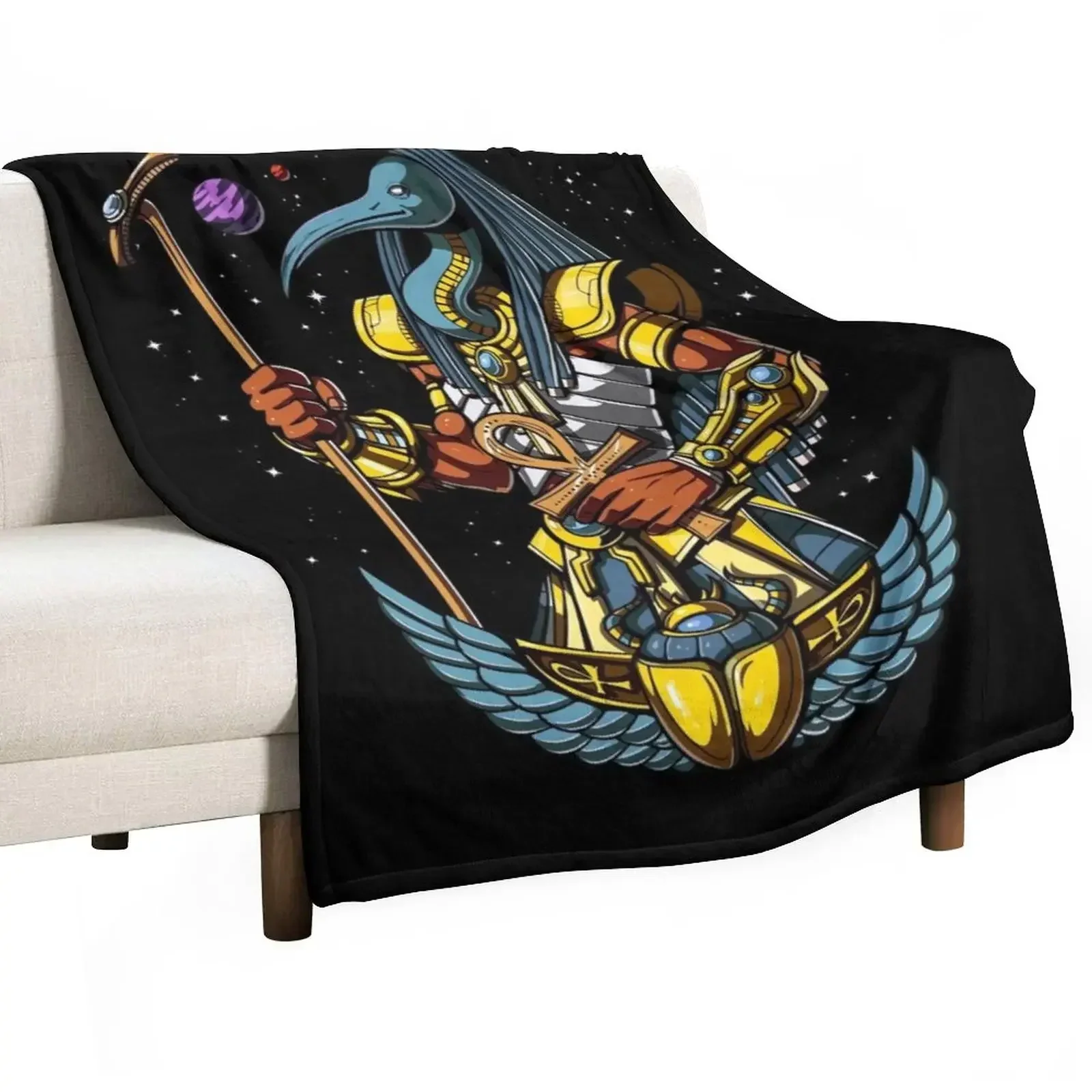 Egyptian Mythology God Thoth Throw Blanket Retros bed plaid For Baby Blankets