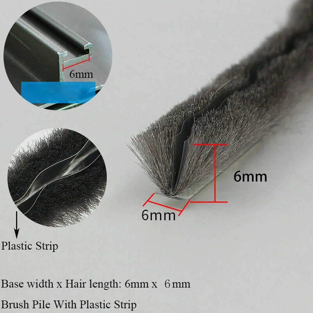 Reliable Weather Stripping for Casement Doors Prevent Drafts and Reduce External Noise with 10M Hairy Seal Brush Pile