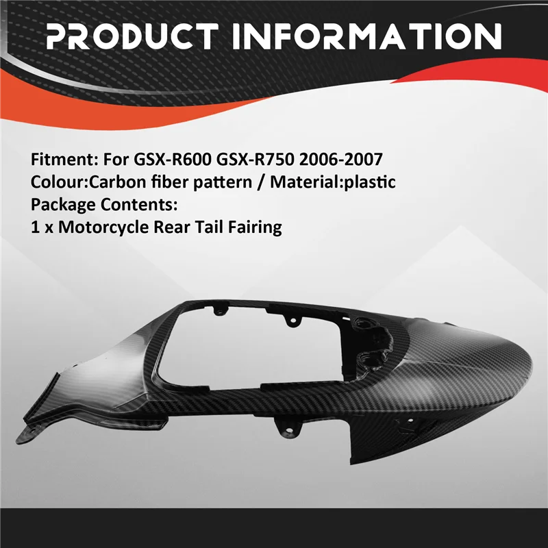 

Sp-Motorcycle Rear Tail Fairing Parts Seat Cowl For Suzuki GSX-R600 GSX-R750 GSXR600 GSXR750 GSX-R 600 750 K6 2006 2007