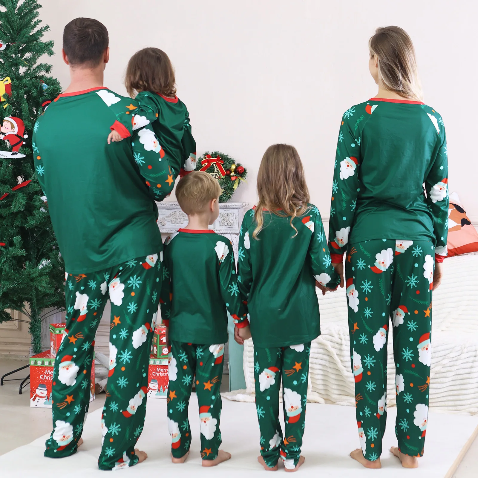 New Year's Clothes 2026 Family Look Pjs Cute Cartoon Parent-child Matching Pajamas Set Baby Dog Romper Pjs Full Sleeve Sleepwear
