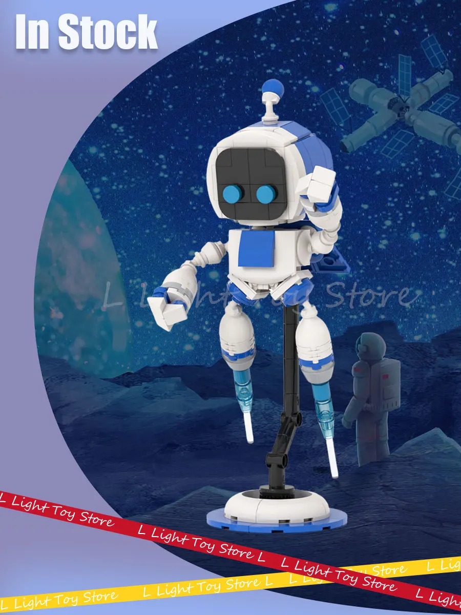 195pcs Astro Bot Model Building Blocks 8.1 Inch Cosmic Adventure Game Figure Rescue Treasure Hunt Robot Diy Assembling Brick Toy