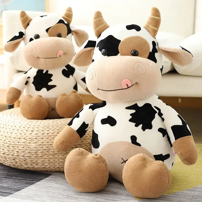 30/40CM cartone animato latte mucca peluche carino simulazione bovini animali di peluche bambola di peluche cuscino morbido per gli amici regalo di compleanno per bambini