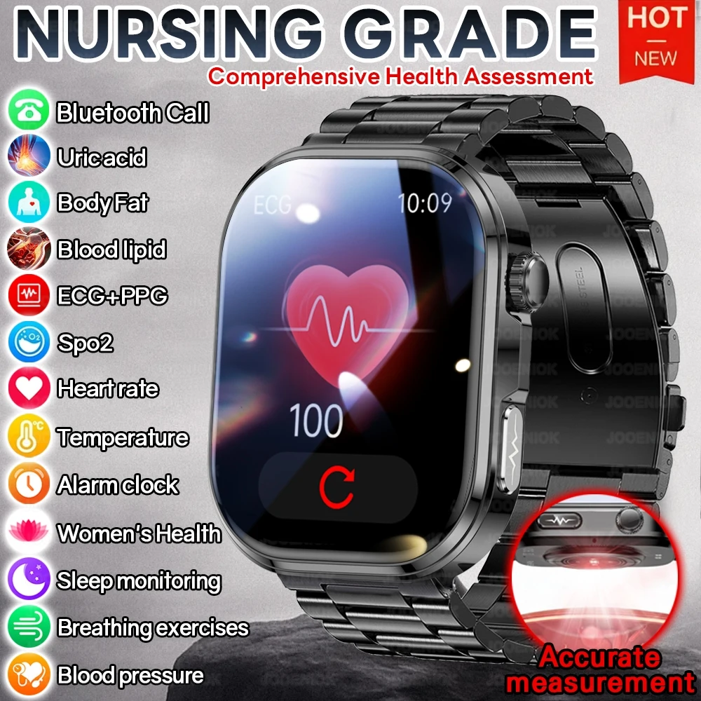

2026 New Professional ECG Monitoring Smart Watch Men Blood Pressure Blood Analysis Uric Acid BMI Body Analysis Smartwatch Women