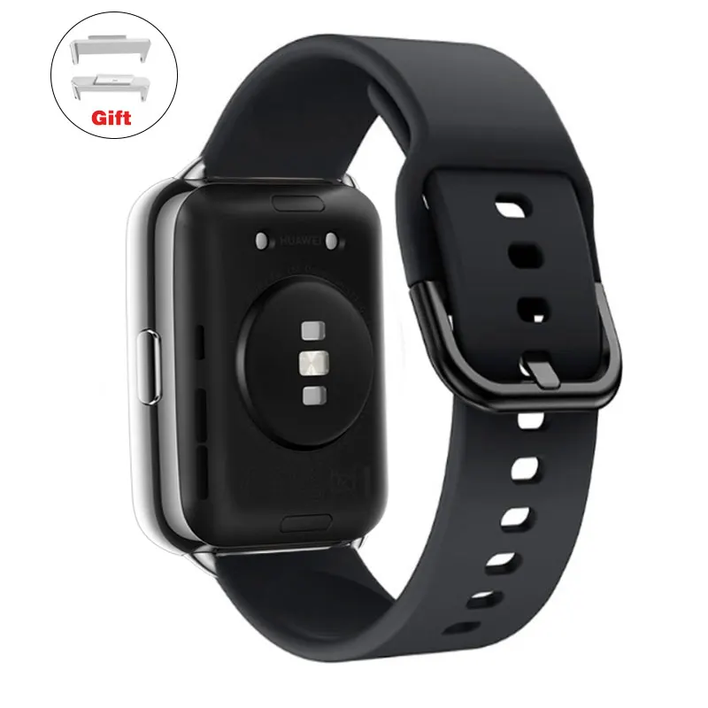 حزام سيليكون لساعة Huawei Watch FIT 2 حزام ساعة معصم ذكي بإبزيم معدني سوار رياضي مقاوم للماء ملحقات fit2 correa