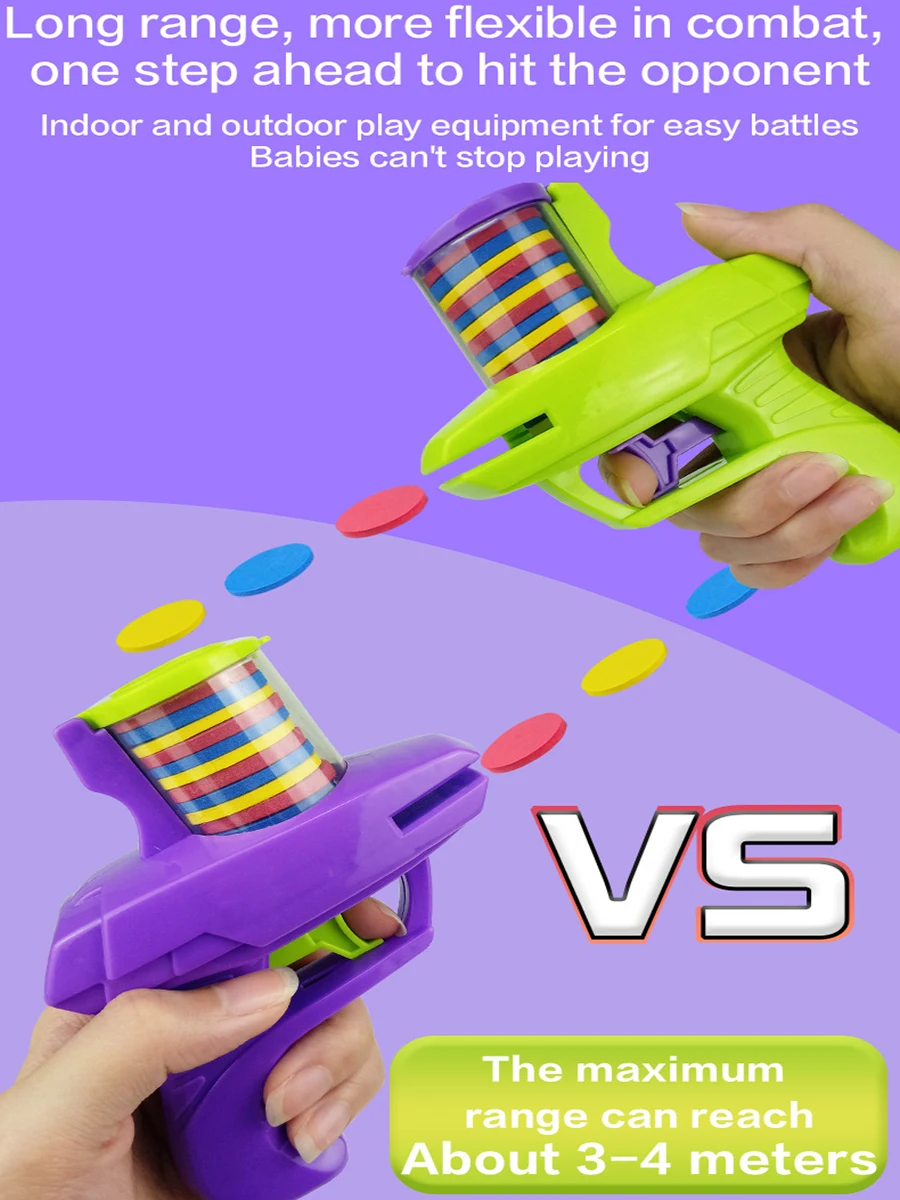 Crianças discos voadores lançador brinquedos eva bala macia arma de brinquedo mini cenoura disco voador tiro arma crianças esporte ao ar livre brinquedos