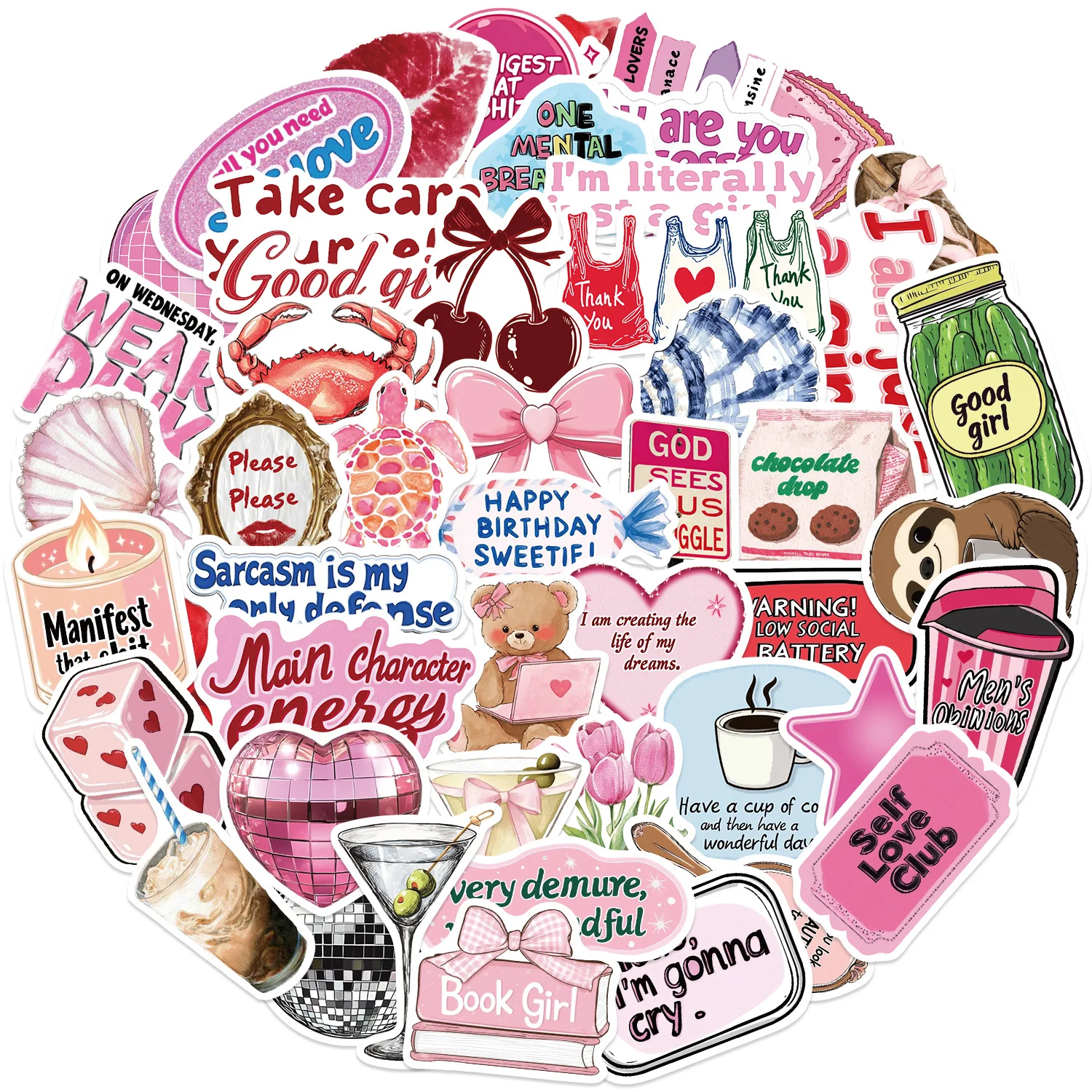 50/100PCS Cartoon Inspirational Graffiti Stickers Decorative Guitar Notebook Luggage DIY Waterproof Stationery Stickers
