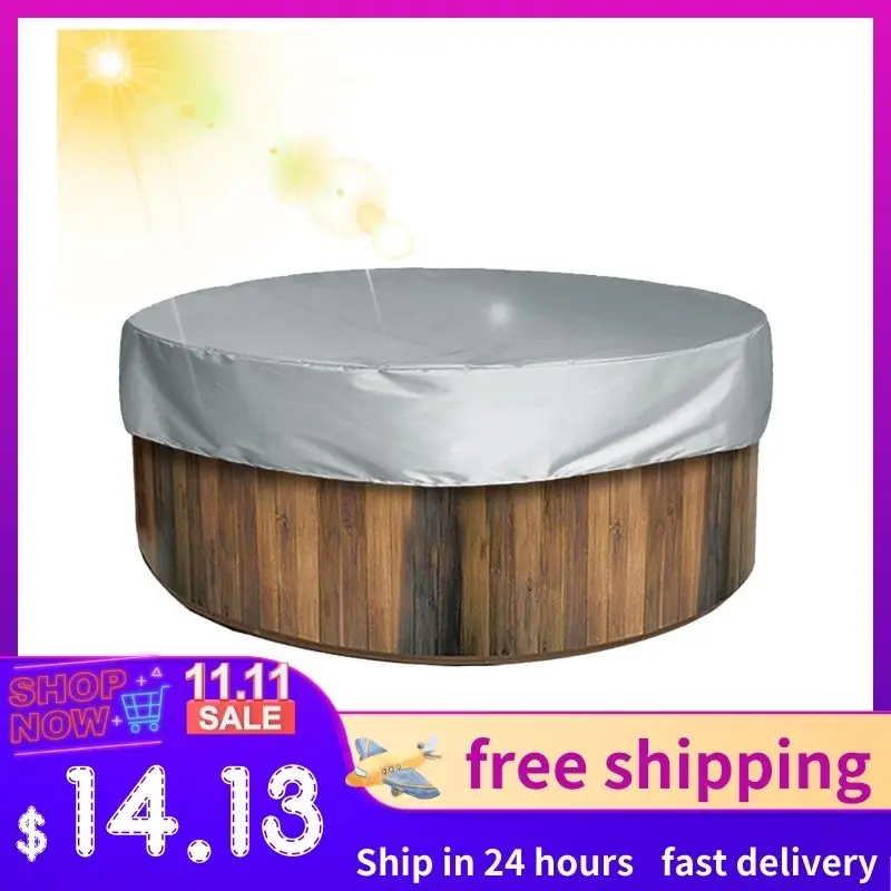 Hot Tub Cover Round Pool Cover Dustproof UV Resistant Swimming Pool Cover Outdoor Spa Protector Furniture Covers