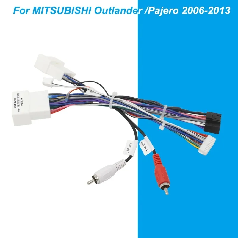 For Mitsubishi Outlander Pajero 2006-2013 16 Pin Car Radio Wiring Harness With Canbus Box Stereo Wire Adapter for Android Unit
