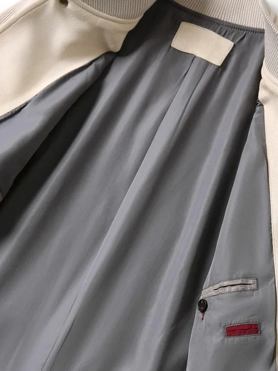   الجلد المدبوغ محبوك Jaet البيسبول طوق الرجال Faion ملابس خارجية الخريف الشتاء الوزن الثقيل تنوعا الشباب ular بولي...