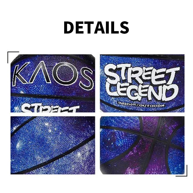 كرة سلة مطاطية مرصعة بالنجوم رقم 7 كرة سلة خاصة للشباب والأطفال مقاومة للاهتراء ومضادة للانزلاق للاستخدام الداخلي والخارجي