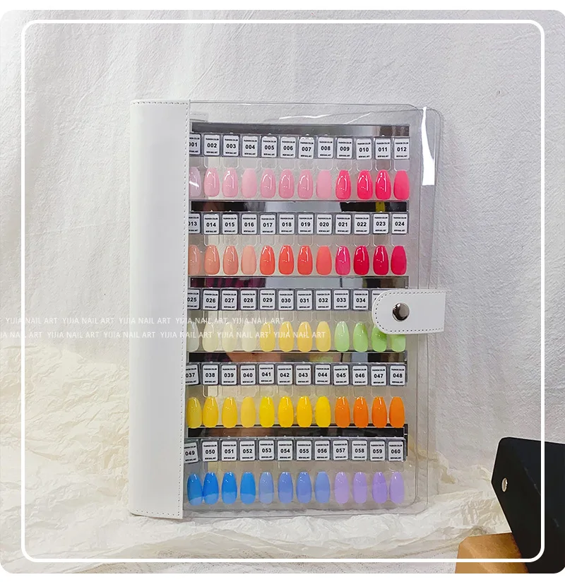 120 Colors Magnetic Tips Nail Art Swatch Book Manicure Color Test Storage Book Large Acrylic Works Display Color Card Palette