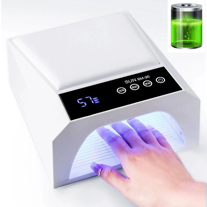 

Rechargeable UV LED Nail Lamp 42 LEDs Gel Polish Nail Dryer with PU Hand Pillow Nail Art Manicure Tools For Home And Salon