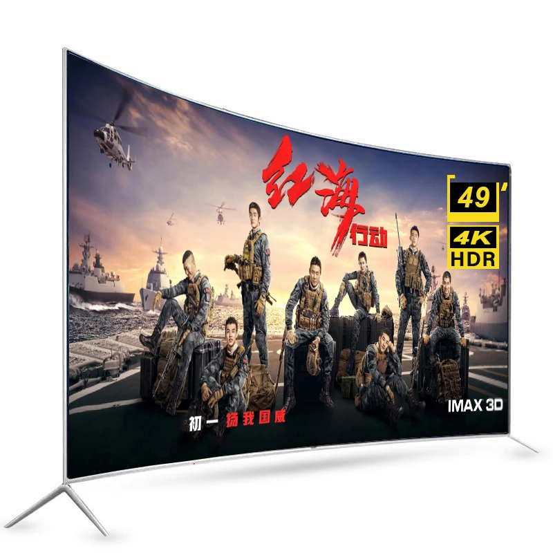 49-дюймовый изогнутый Smart TV 4K с большим экраном Ultra HD LED TV Smart Television 49-дюймовый телевизор