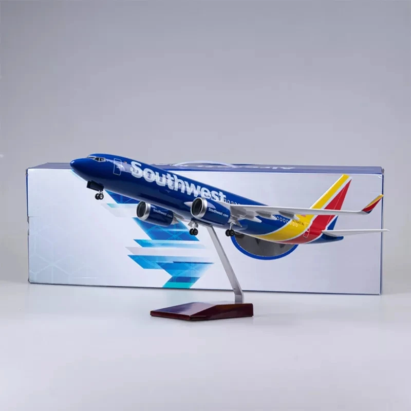 1:85 Scale Plane Models B737 Southwest Airways 47cm Resin Diecast Airplane with Light & Wheels Collected Gift By Aviation Gift