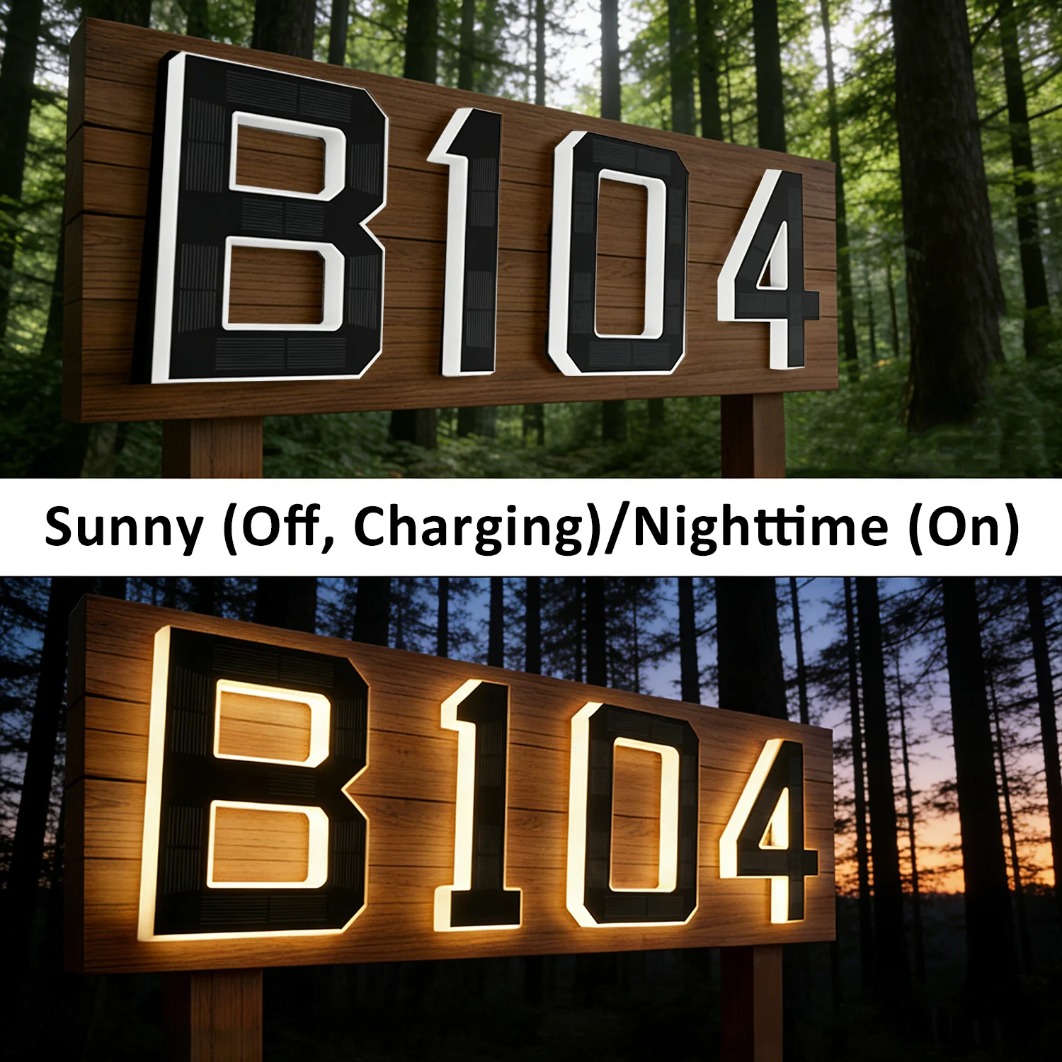 Solar House Number Lights House Sign Light Sensor Modern Led Address Sign Solar House Number Sign Led Address Number for Outdoor