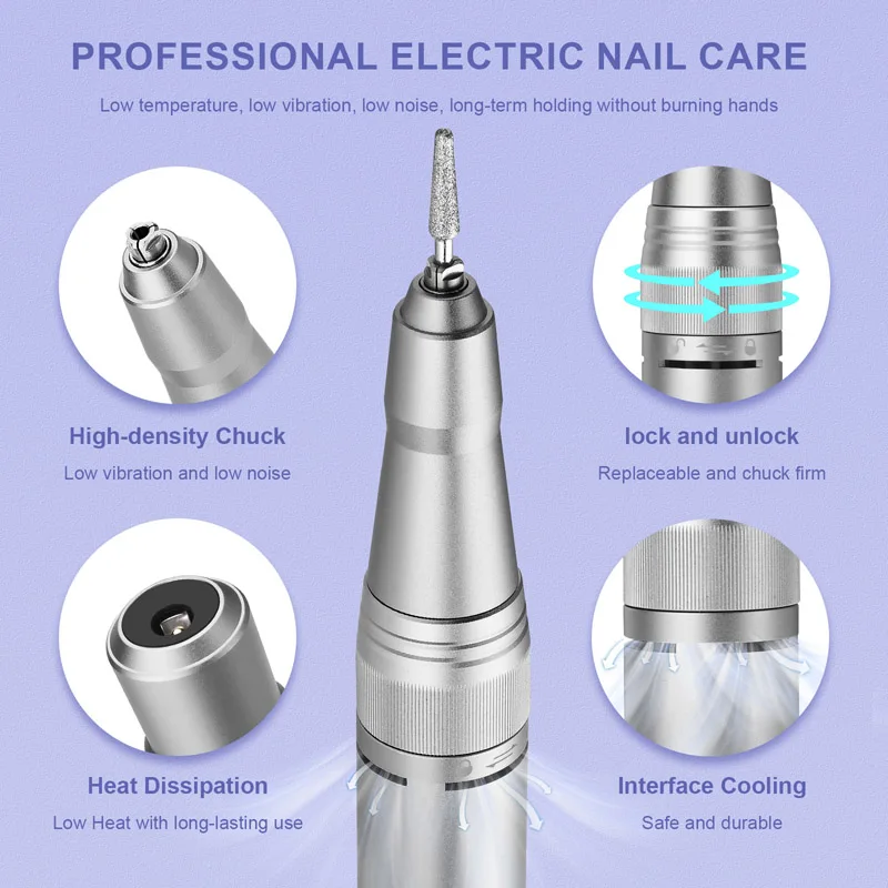 Electric Nail Drill Machine,Electric Nail File for Acrylic Gel Nails,Efile Nail Drill Kit for Grinding Polishing Shape