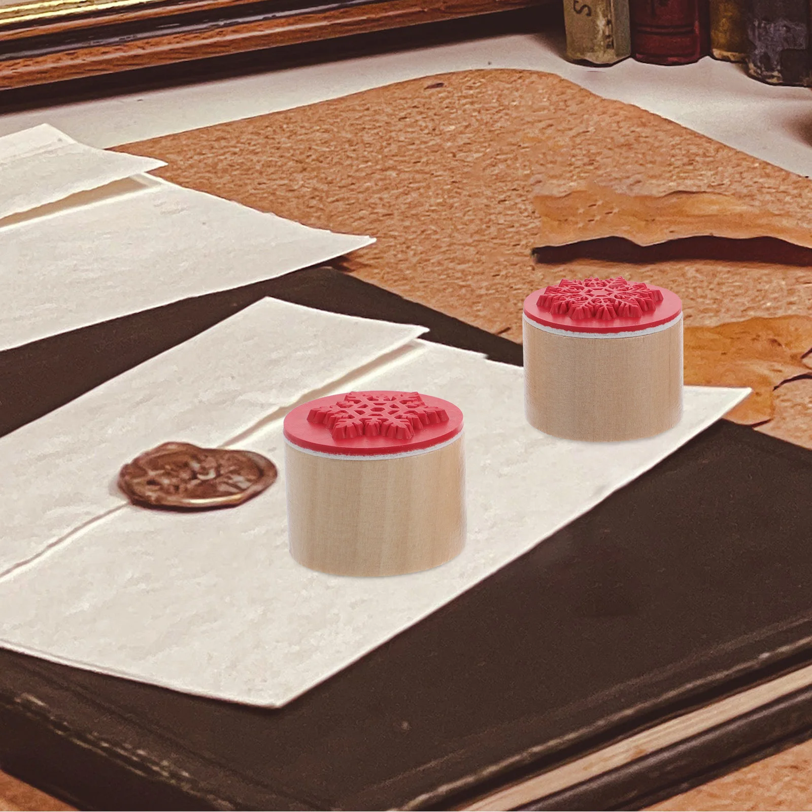 6 Stuks Ronde Houten Scrapbooking DIY Craft Kaarten Houten Afdrukken Blokken Langdurig Materiaal 3x3x2.2cm