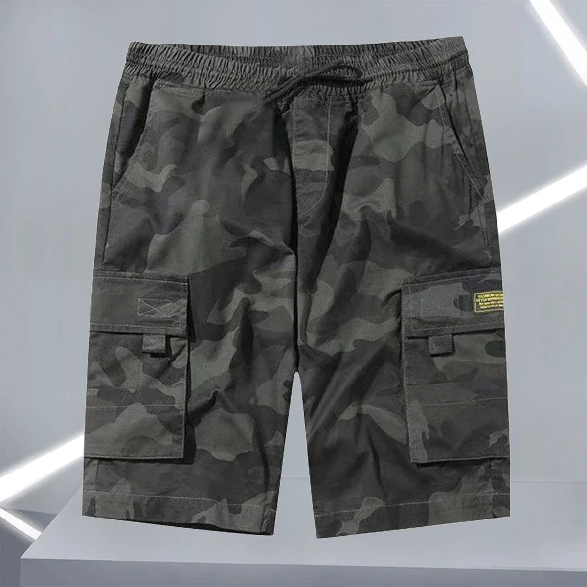 

Men's Camo Shorts Summer Casual Half Pants Camouflage Outdoor Elastic Waist Loose Straight High-Quality Design Shorts Male 1988
