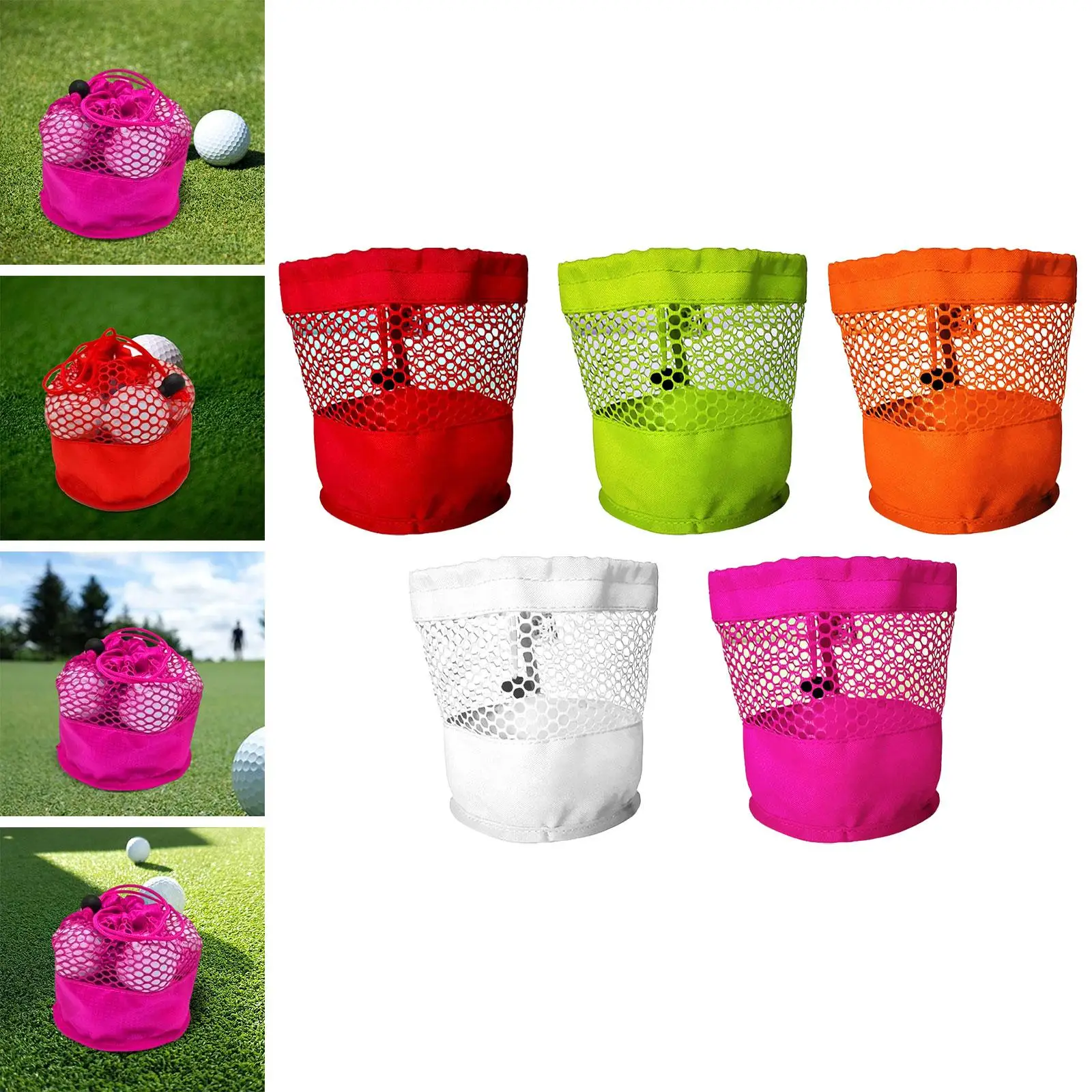 Golf Ball Bag Portable Small Drawstring Pouch Drawstring Mesh Bag Net Bag for Diving Gym Baseball Balls Sports Golf Accessories