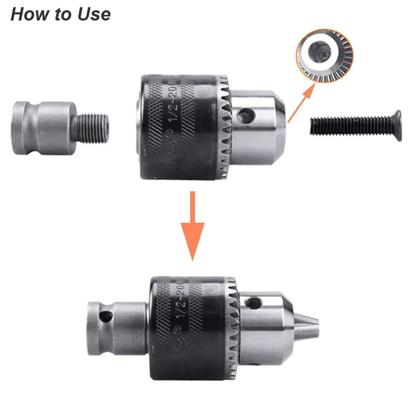 Adattatore convertitore mandrino per trapano per avvitatore a percussione Martello elettrico SDS-Plus Presa esagonale quadrata Femmina Converti 1/2