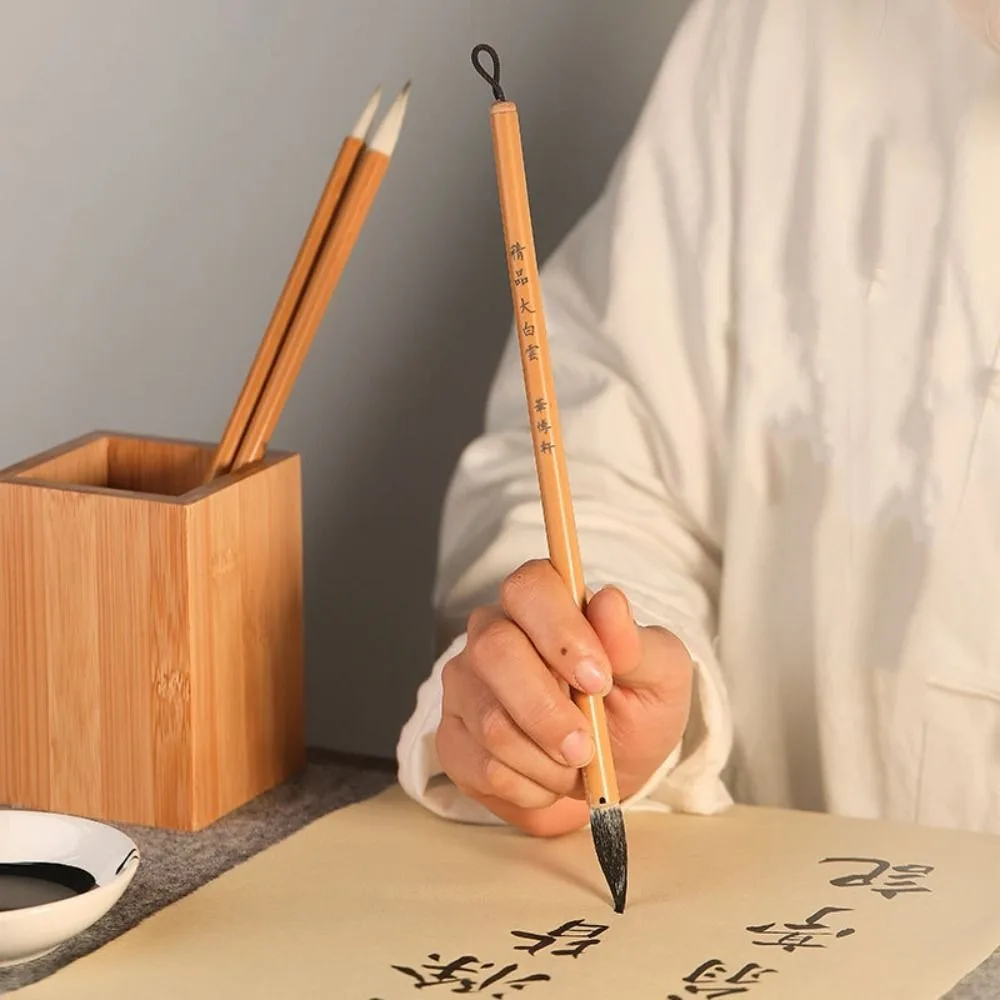 

Traditional Chinese Calligraphy Brush Oil Watercolor Oil Painting Scriptures Writing Brush Bamboo Wolf Hair Art Paint Brush