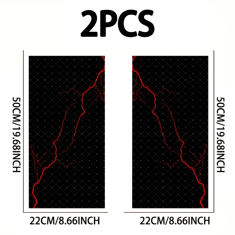2Pcs/set, red lightning car B-pillar sticker; durable, waterproof, scratch-proof, car B-pillar protective film, car decal