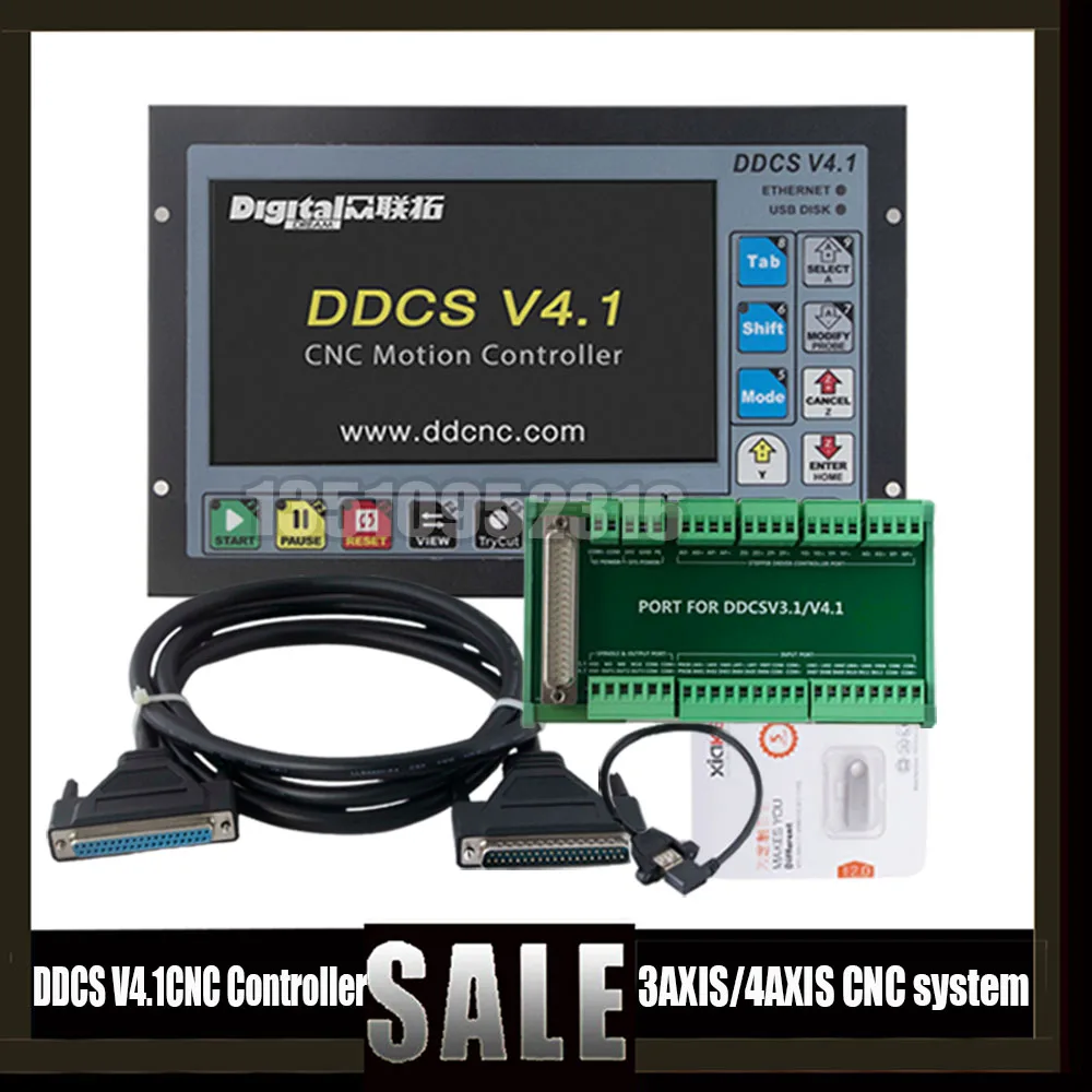 The Latest Ddcs V4.1 3/4 Axis Independent Offline Controller Machine Tool Engraving And Milling Cnc Motion Control System