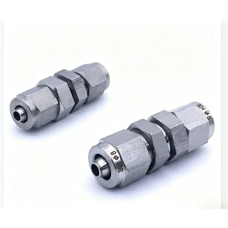 2 Way Pneumatic Bulkhead Quick Screw Fitting Wall Piercing Connector for Nylon Air Tube