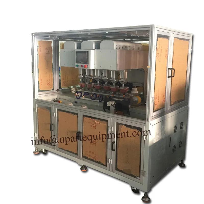 Automatic Closed Ink Cup 6 Color Printing Machine Six Color Shuttle Pad Printer For Washer Control Panel Air Condition Cover