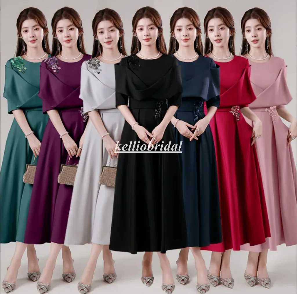 

Summer Customized Mother Of The Bride Dresses Lastest New Design Tea Length Aline Modern Fashion Mother Party Dress YSM182