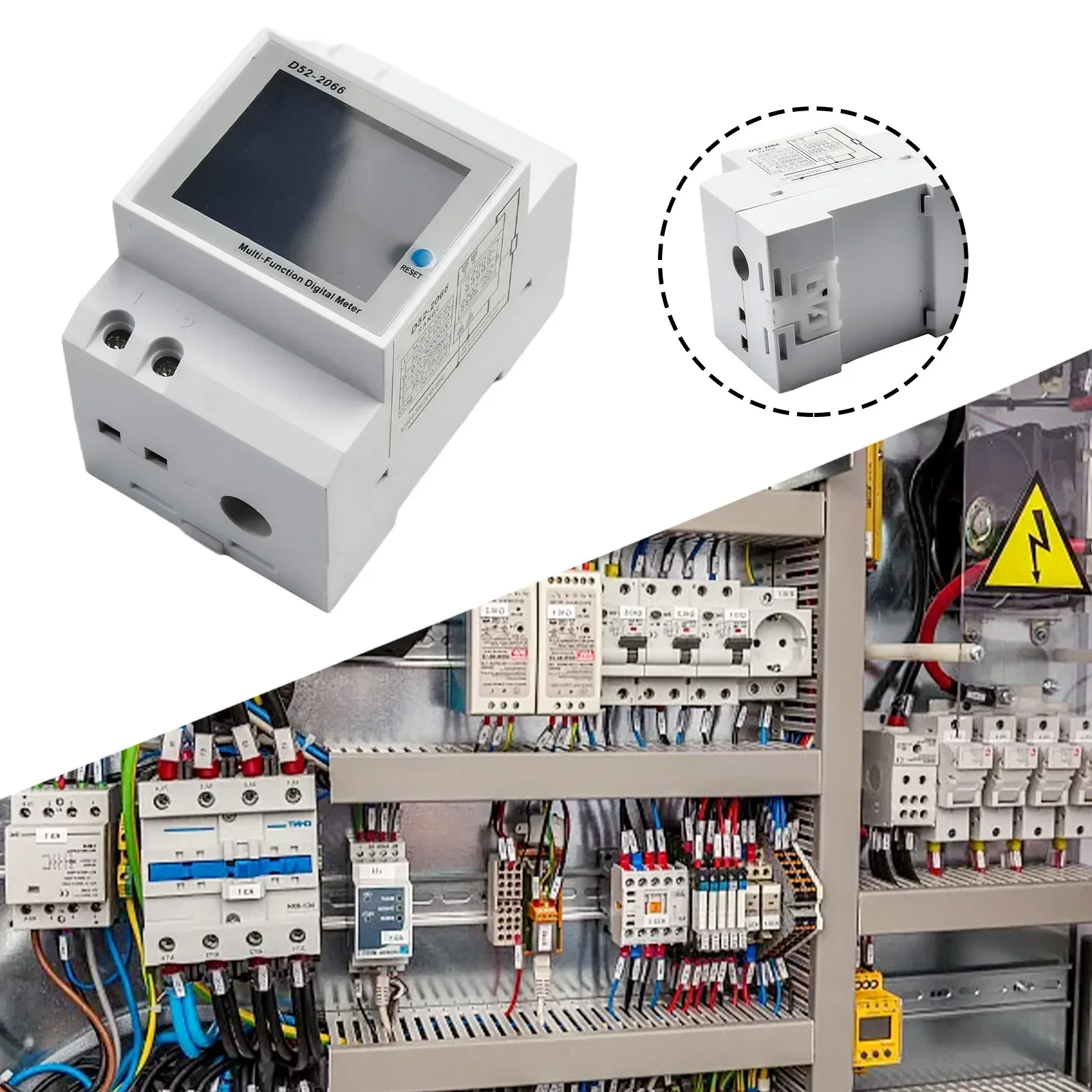 High-Precision 100A DIN Rail AC Power Meter 6 In 1 Digital Power Meter With Integrated Current Transformer LCD Energy Meter