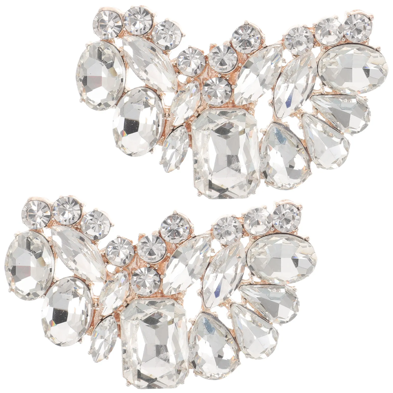 2Pcs Detachable Rhinestone Flower Shoe Clips for Women Zinc Alloy Clip on Shoe Decoration Wedding Bridal Heels Party Shoes