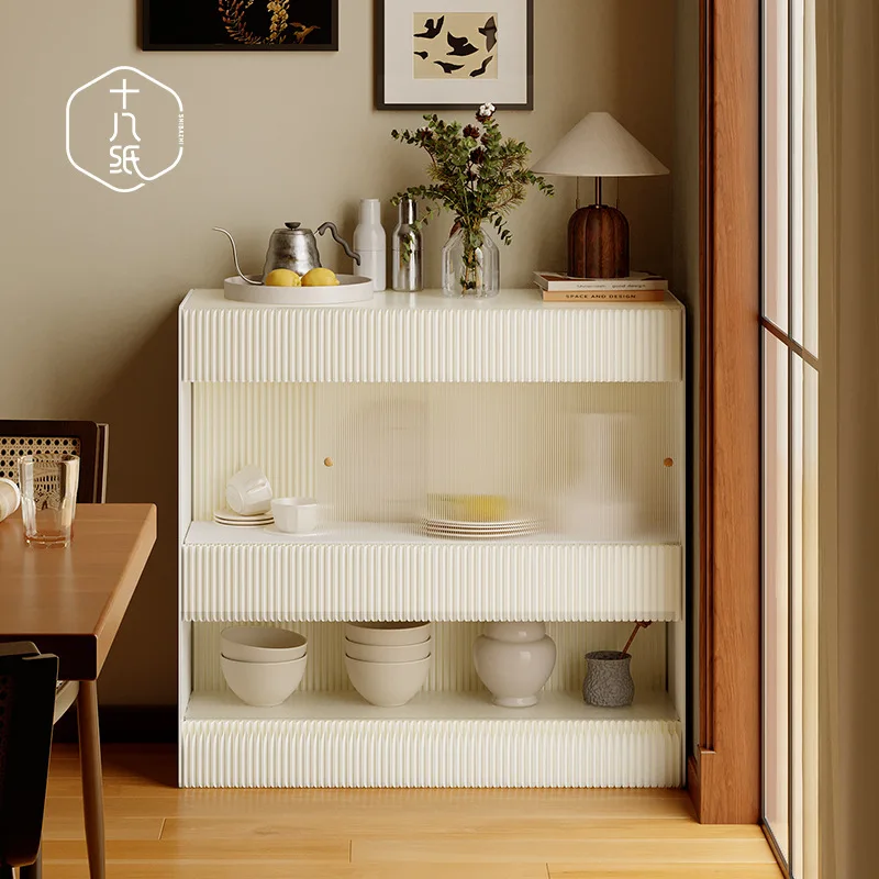 18-Paper Sliding Door Display Rack Shelf Locker Side Cabinet Showcase Home Furnishing Shelf Office Display Cabinet