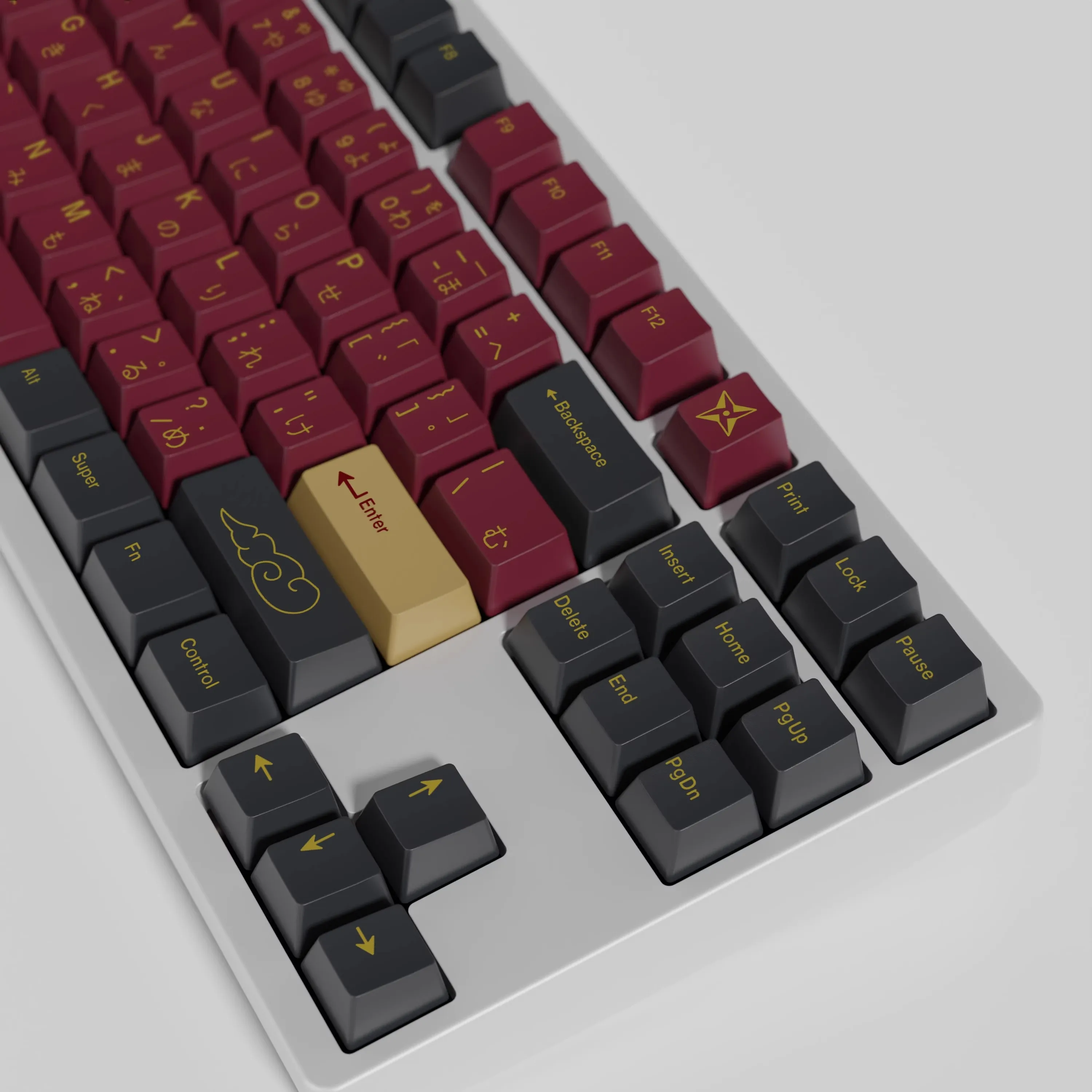 Imagem -03 - Gmk Vermelho Samurai Keycaps Pbt Dye Sublimation Key Caps Cherry Profile Keycap para mx Switch Double b Split Keybar Conjunto