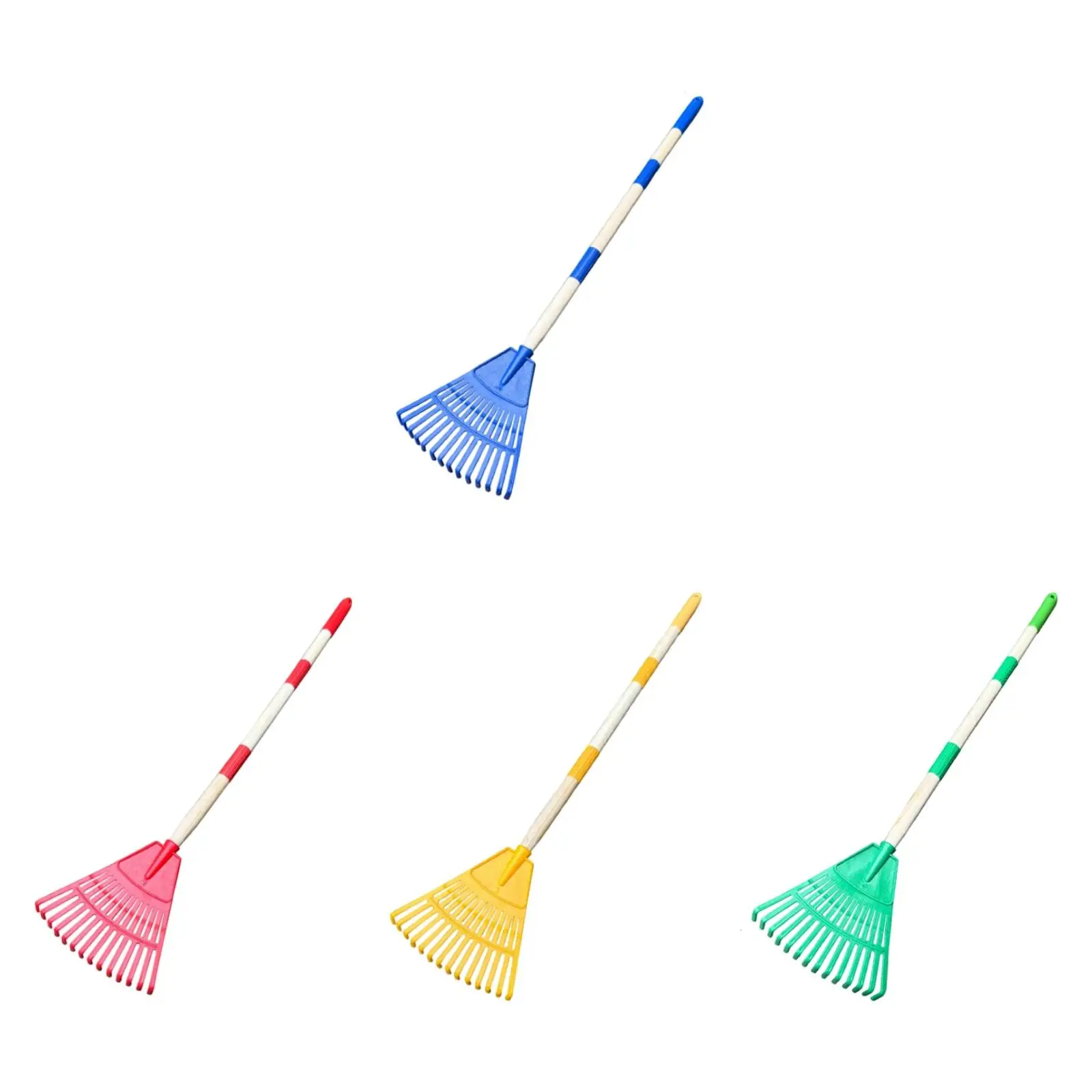 Rastrello da giardino 14 punte 3 sezioni staccabile con manico in legno Rastrello per bambini Casa agricola per arbusti Bambini Letti di fiori Prati Bambini