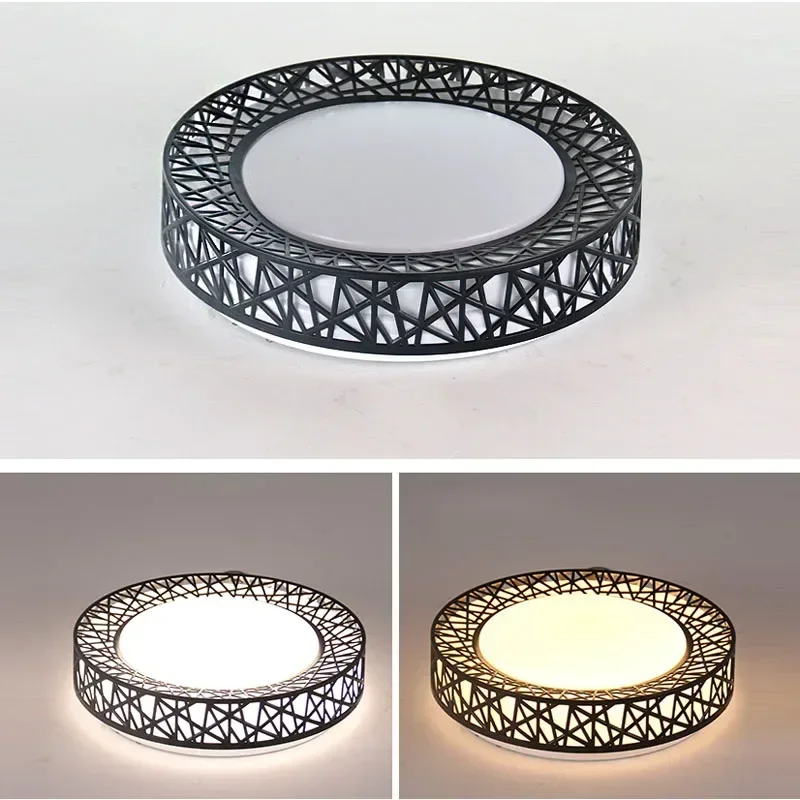 

Modern bird's nest Ceiling Lights Simple Decoration Fixtures Study Dining Room Home Lighting Bedroom LED Ceiling Lamp black